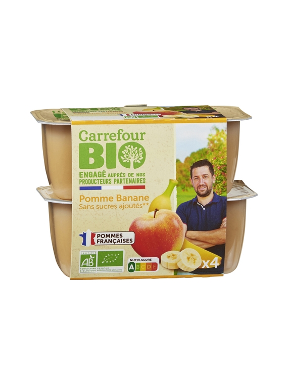 Compotes Pomme Banane CARREFOUR BIO