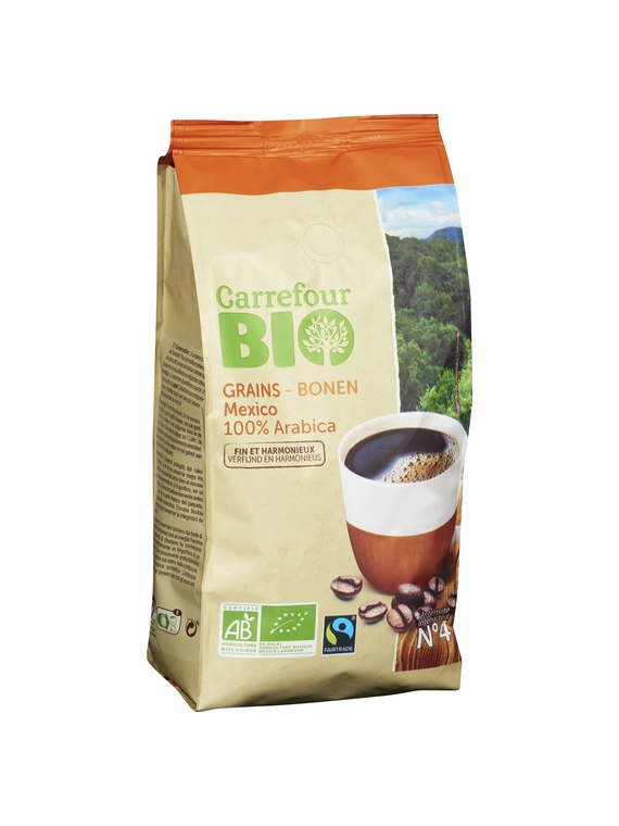 Café en grains fins & harmonieux CARREFOUR BIO