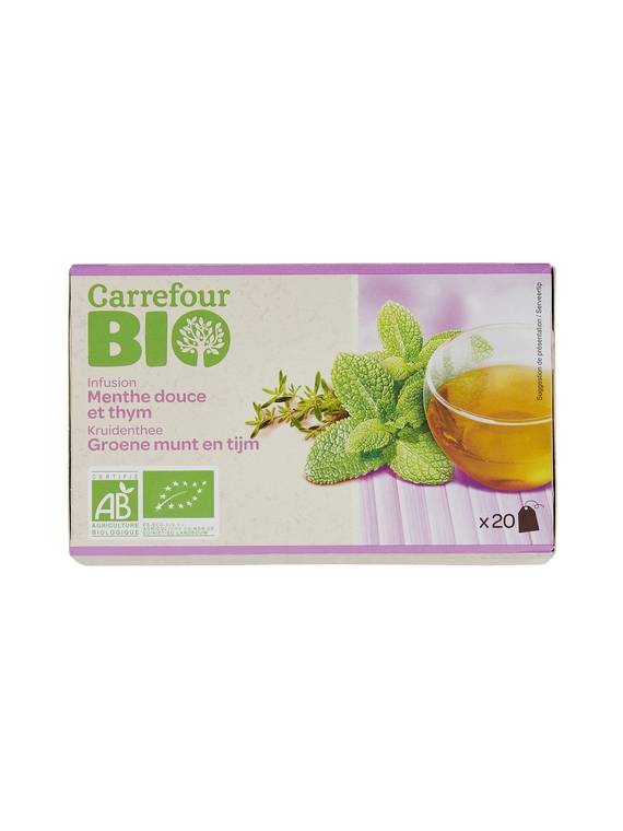 Infusion Menthe Douce & Thym CARREFOUR BIO