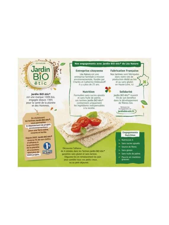 Tartines Craquantes Multicéréales JARDIN BIO ÉTIC