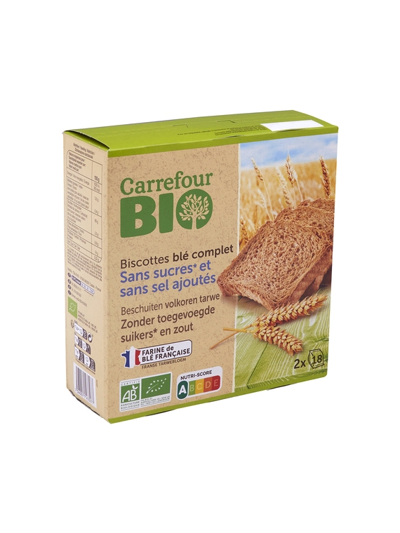 Biscottes Blé Complet CARREFOUR BIO