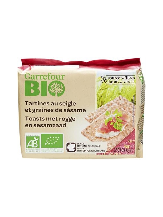 Tartines Crackers Seigle et Graines de Sésame CARREFOUR BIO