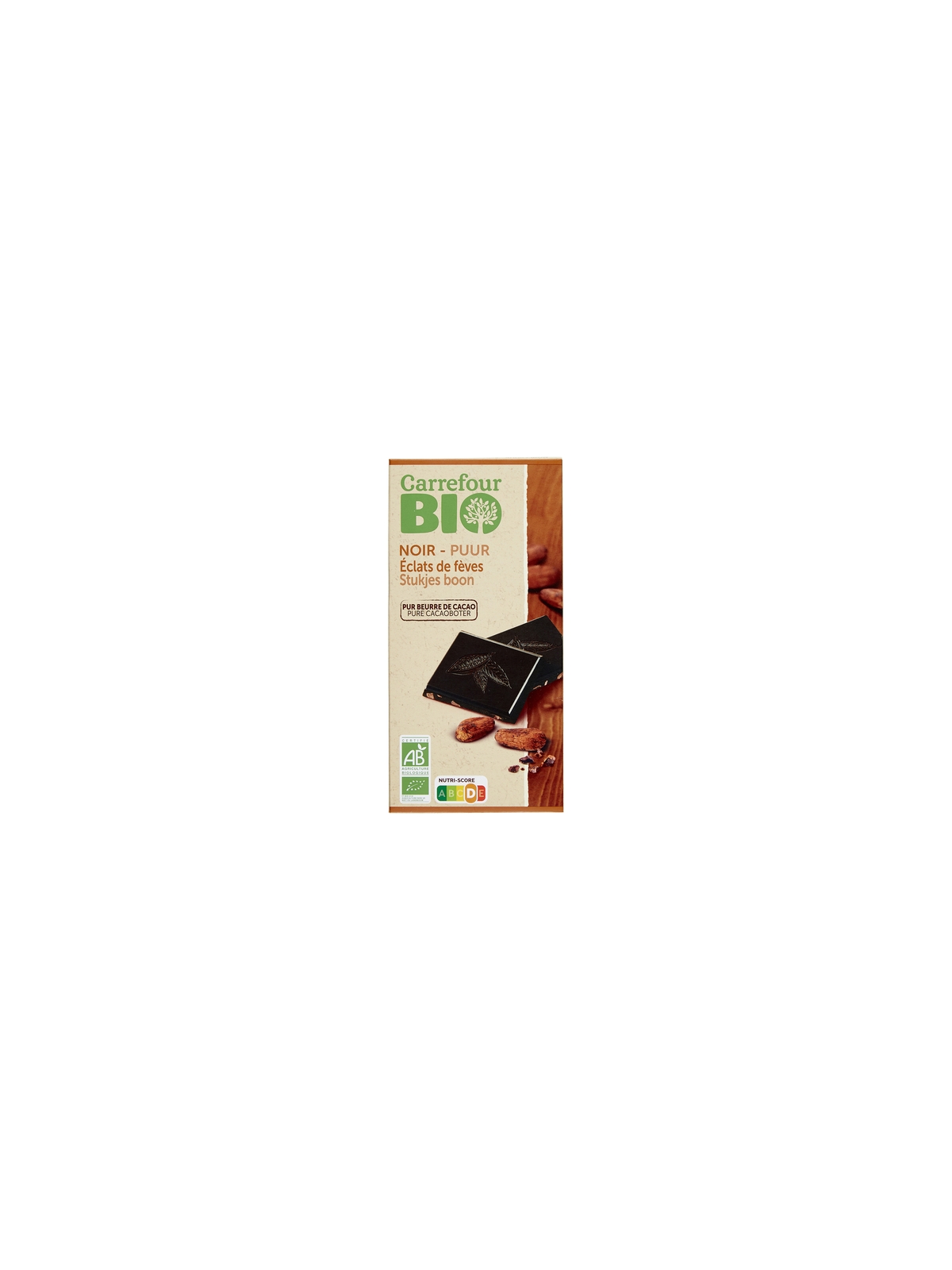 Tablette de Chocolat Noir aux Éclats de Fèves CARREFOUR BIO