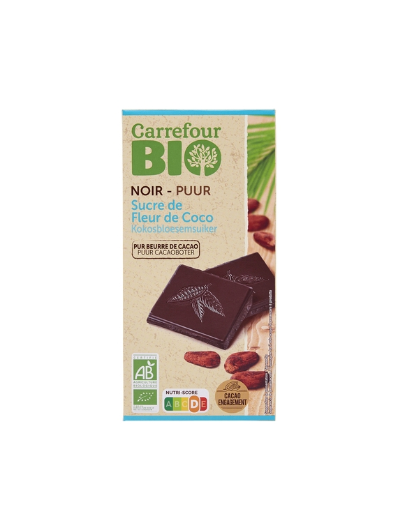 Tablette de Chocolat Noir au Sucre de Coco CARREFOUR BIO