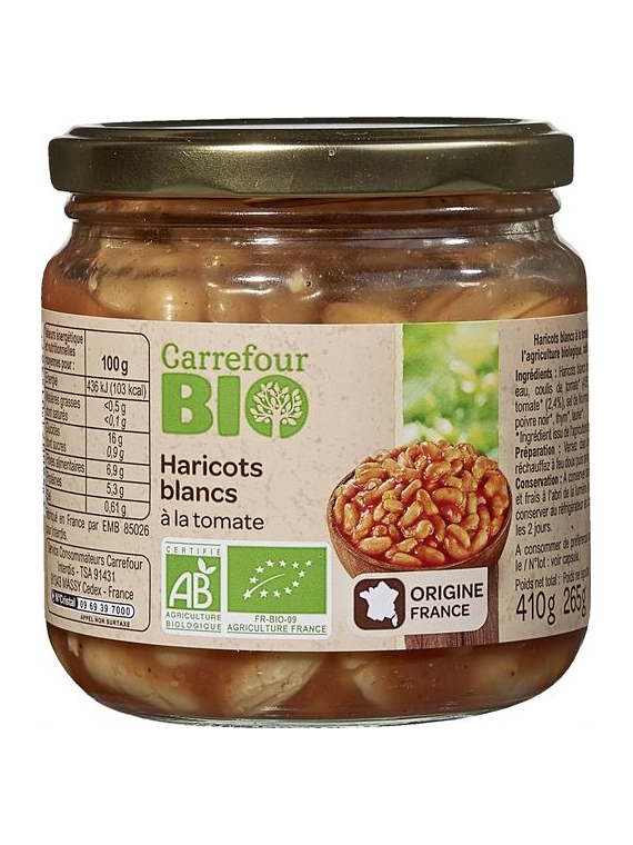 Haricots Blancs À La Tomate CARREFOUR BIO