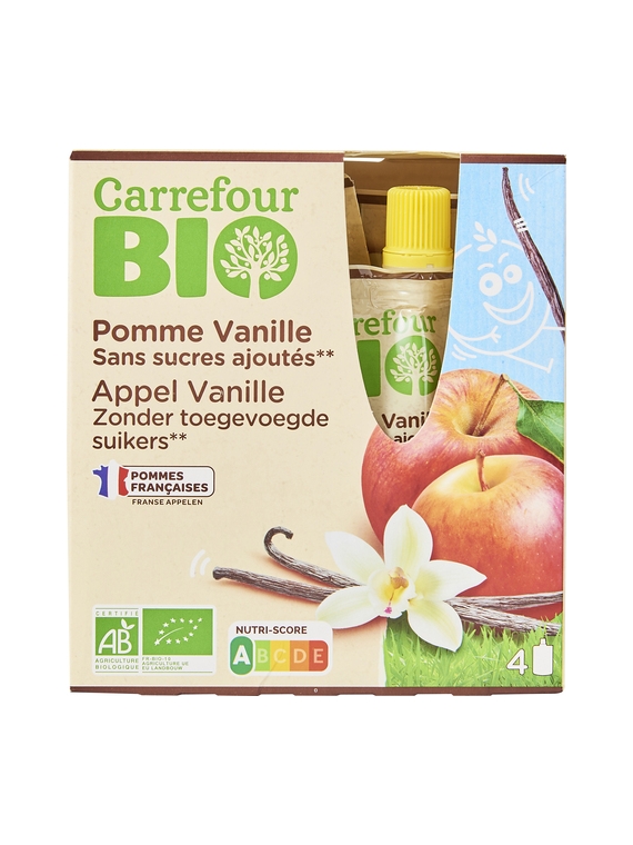 Desserts Pomme Vanille sans Sucres Ajoutés CARREFOUR BIO