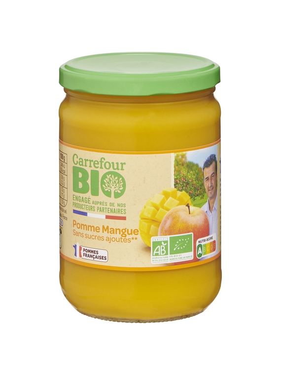 Compote Pomme Mangue sans Sucres Ajoutés CARREFOUR BIO