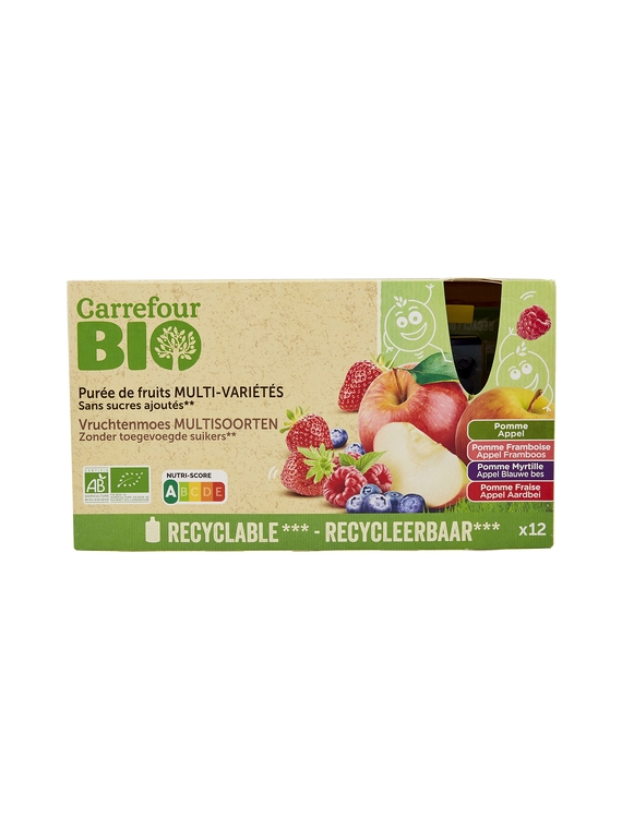 Purée de Fruits Multi-variétés sans Sucres Ajoutés CARREFOUR BIO