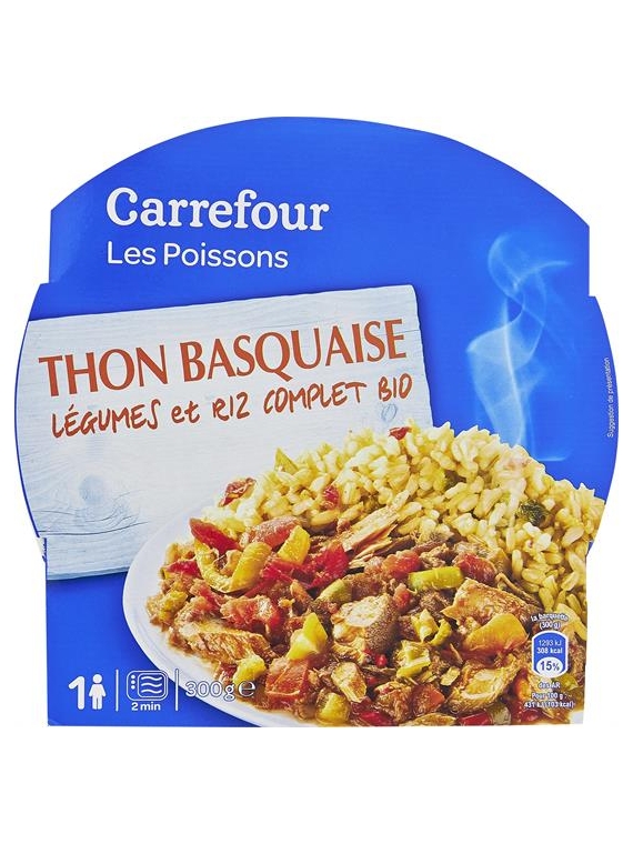 Thon Basquaise Légumes & Riz Complet Bio CARREFOUR