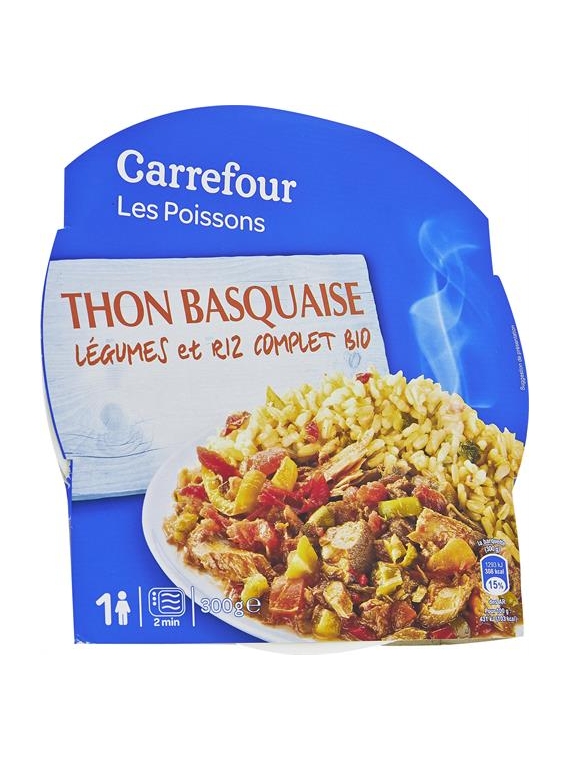 Thon Basquaise Légumes & Riz Complet Bio CARREFOUR