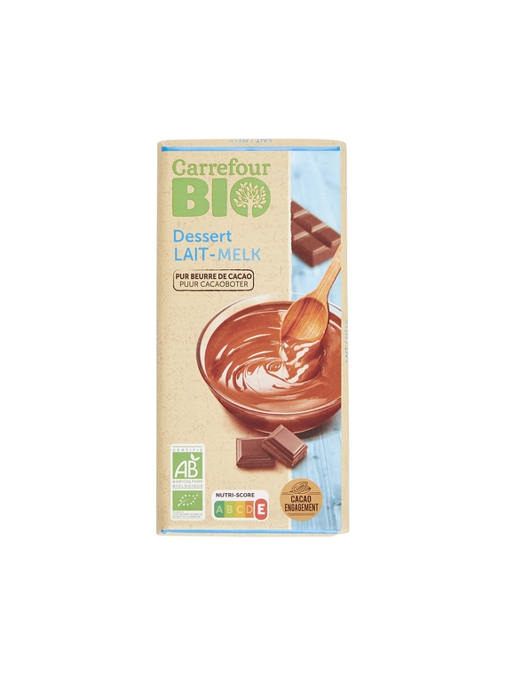 Chocolat au Lait Pur Beurre de Cacao CARREFOUR BIO