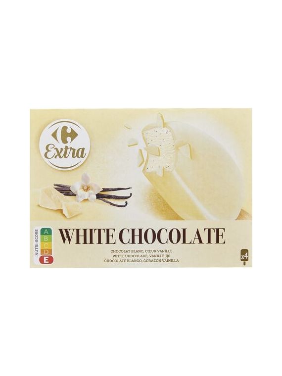 Glaces chocolat blanc vanille CARREFOUR EXTRA