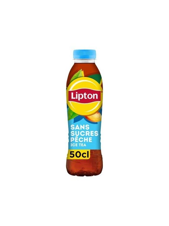 Boisson au thé pêche ice tea sans sucre LIPTON