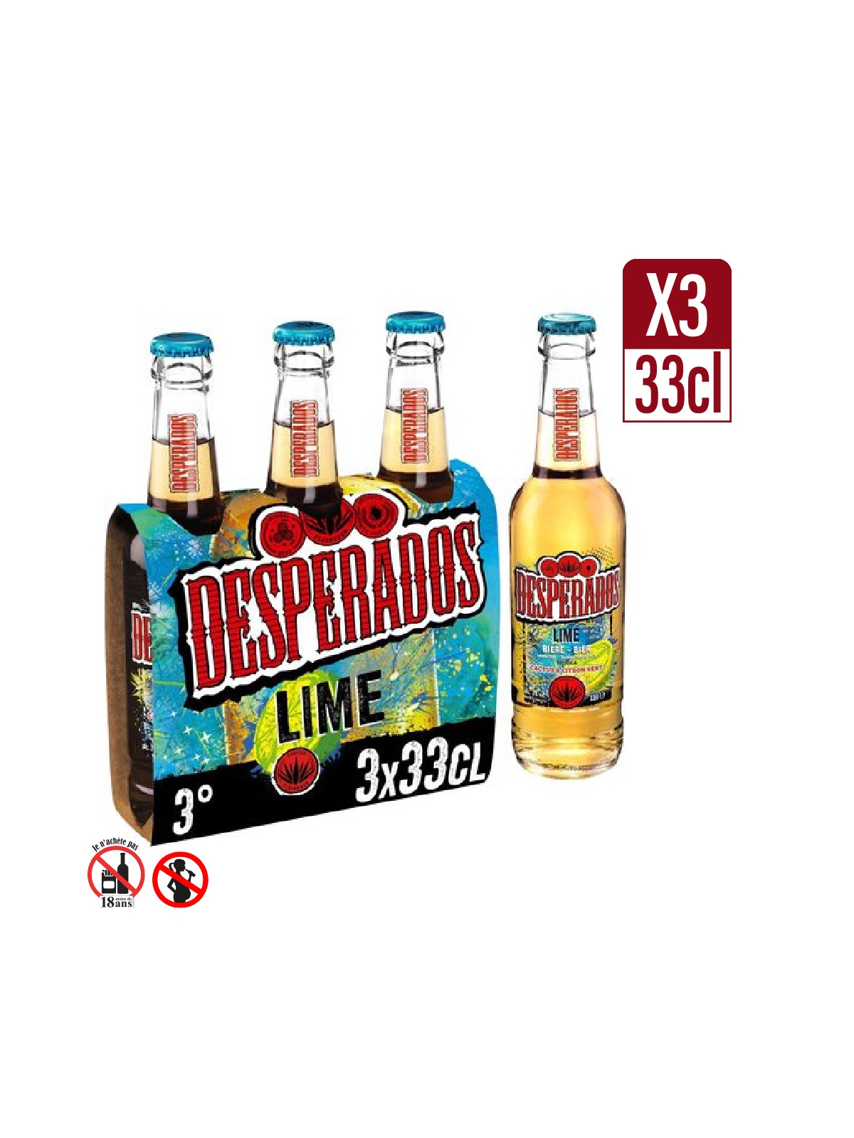 3X33CL BIERES LIME DESP