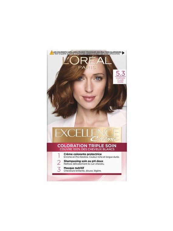 Coloration Cheveux 5.3 Châtain Clair Doré EXCELLENCE