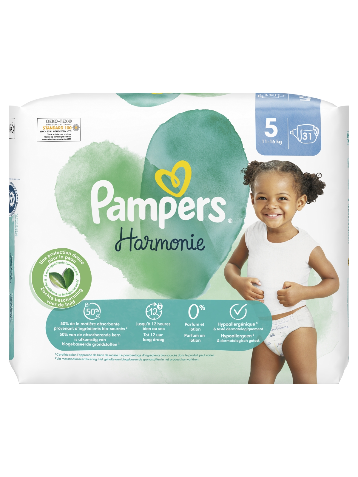 Couches Bébé Harmonie Taille 5 11Kg - 16Kg PAMPERS