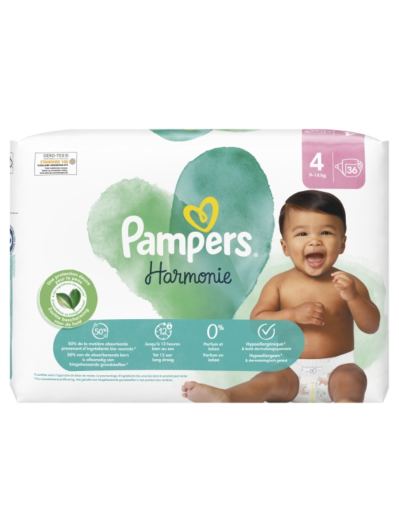 Couches Bébé Harmonie Taille 4 9Kg - 14Kg PAMPERS