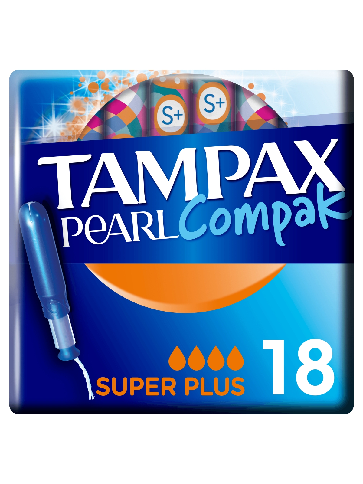 Tampons Compak Pearl Super Plus avec applicateur x18 TAMPAX