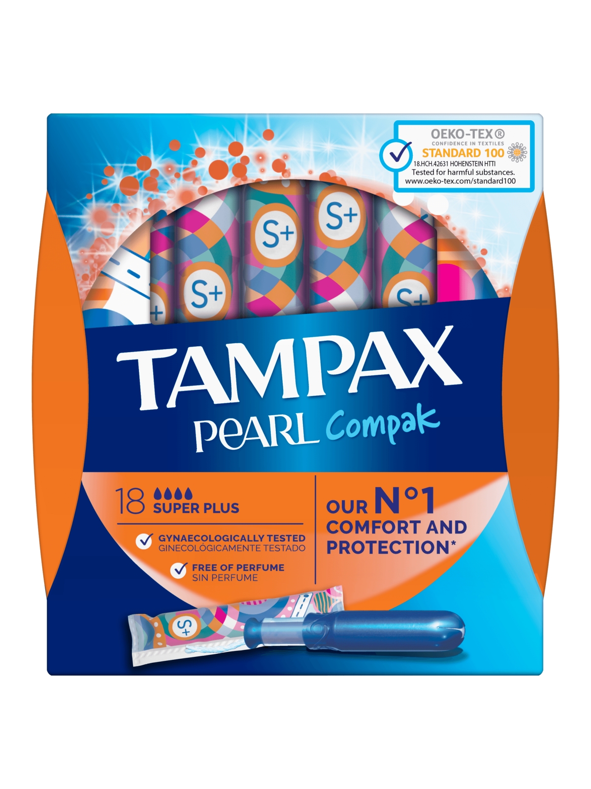 Tampons Compak Pearl Super Plus avec applicateur x18 TAMPAX