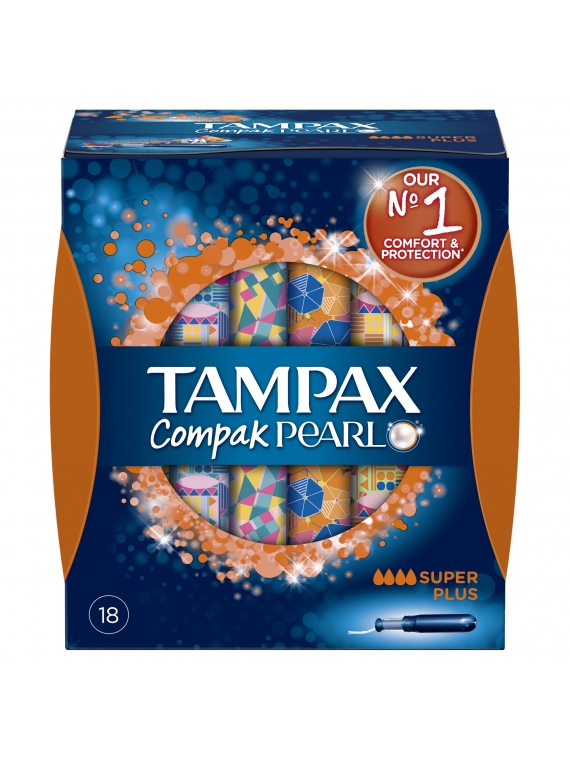 Tampons Compak Pearl Super Plus avec applicateur x18 TAMPAX