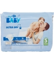 Couches bébé ultra dry junior taille 5 : 12-20 kg CARREFOUR BABY