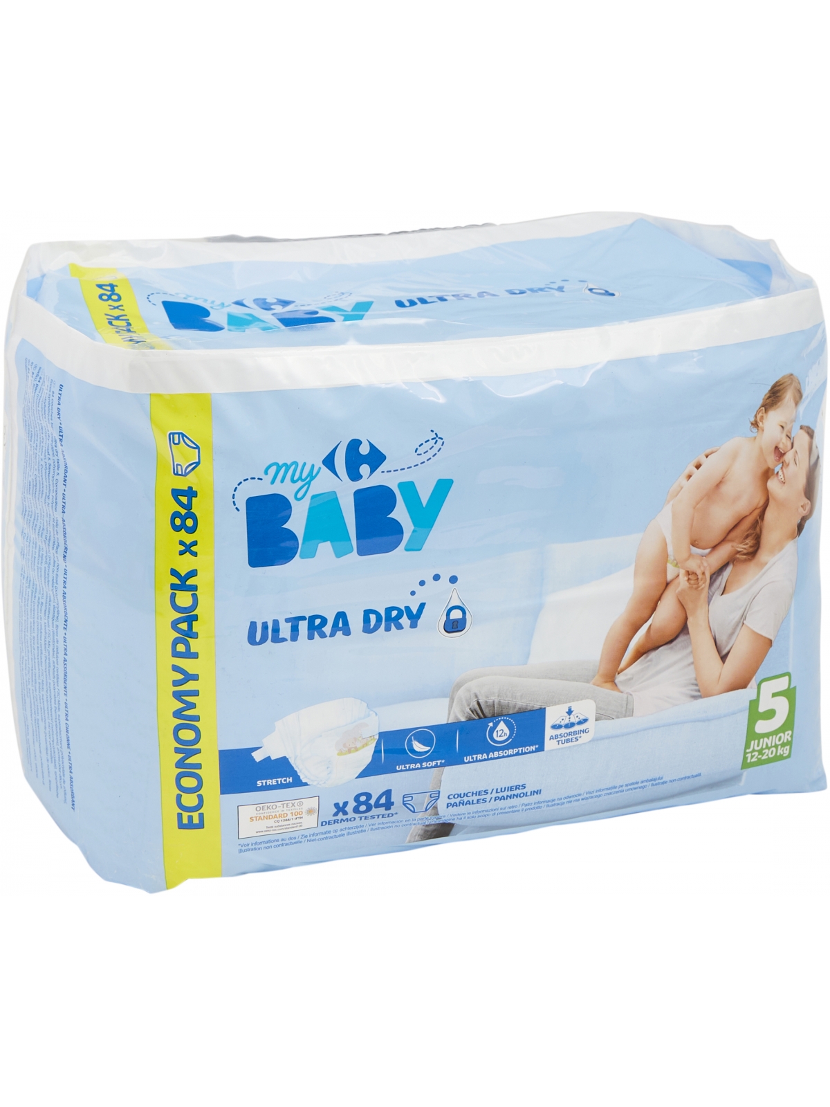 Couches taille 5 Junior 12-20 kg Ultra Dry CARREFOUR BABY