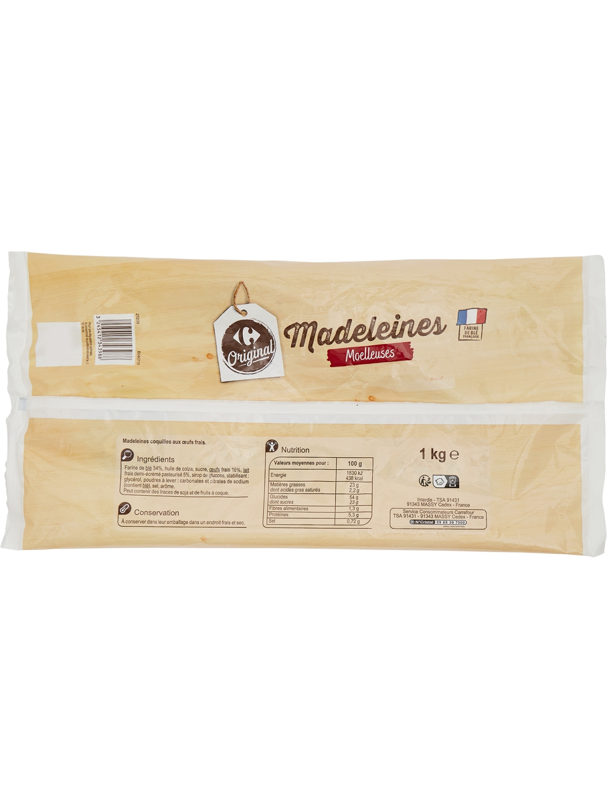 Madeleines moelleuses CARREFOUR ORIGINAL