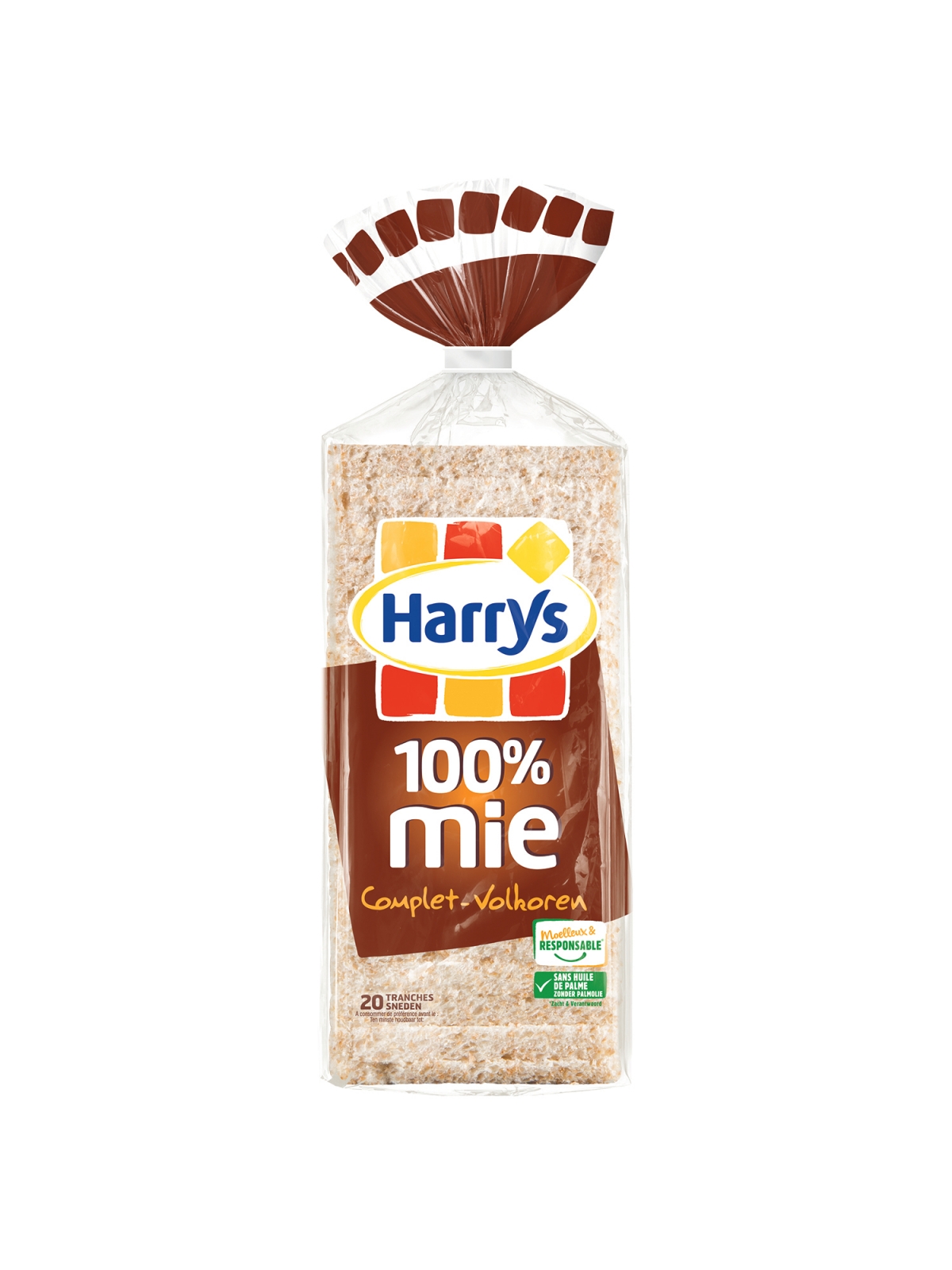 Pain de mie 100% mie complet sans croûte sans additifs HARRYS