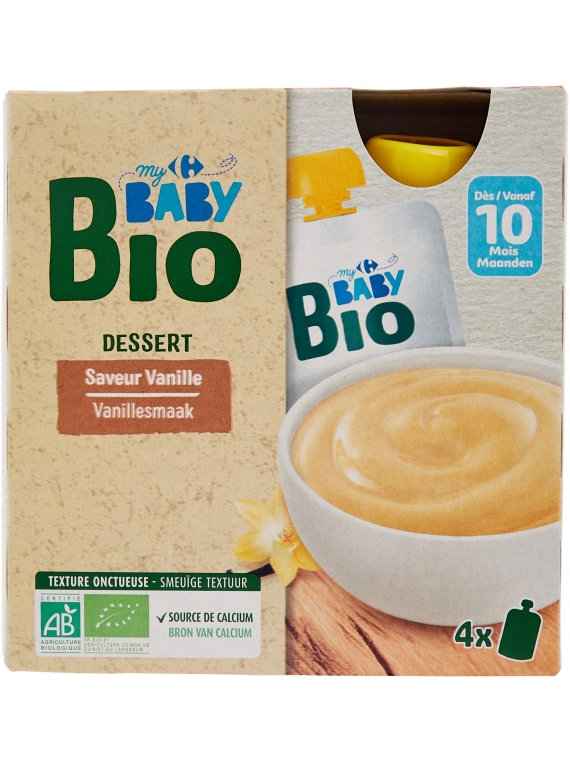 Dessert bébé vanille dès 10 mois CARREFOUR BABY BIO