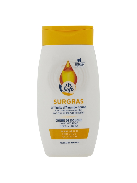 Crème de Douche Surgras Huile d'Amande Douce CARREFOUR SOFT