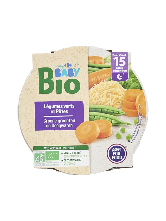 Pâtes & Légumes Verts CARREFOUR BABY BIO