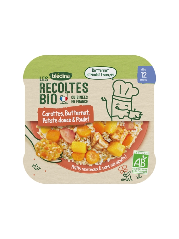 Plat Carottes Butternut Patate Douce & Poulet Bio BLÉDINA