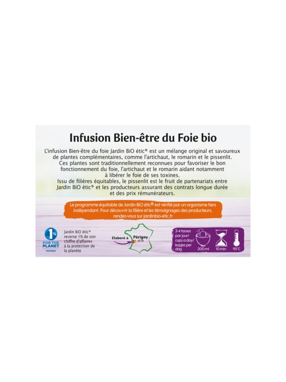 Infusion Bien-être du Foie JARDIN BIO ÉTIC