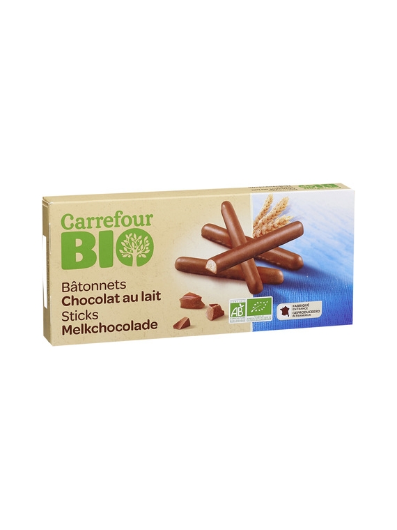 Bâtonnets chocolat au lait CARREFOUR BIO