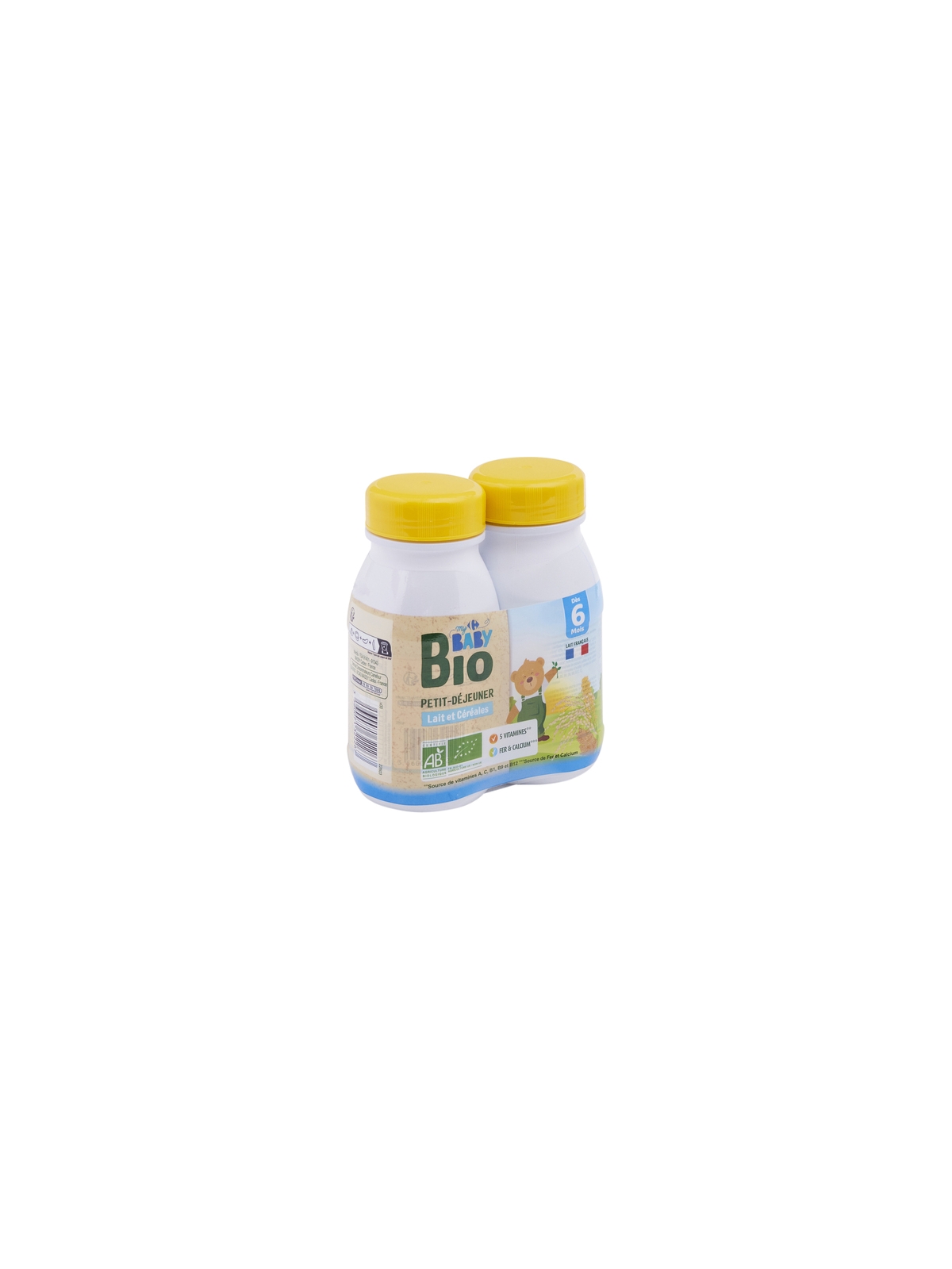 Lait et céréales Bébé Bio dès 6 mois CARREFOUR BABYBIO