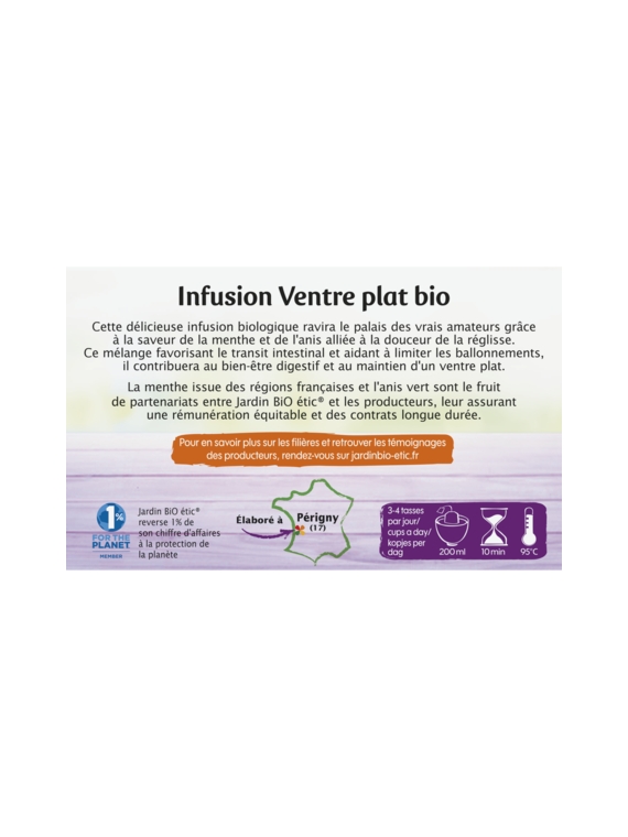 Infusion Bio Ventre plat JARDIN BIO