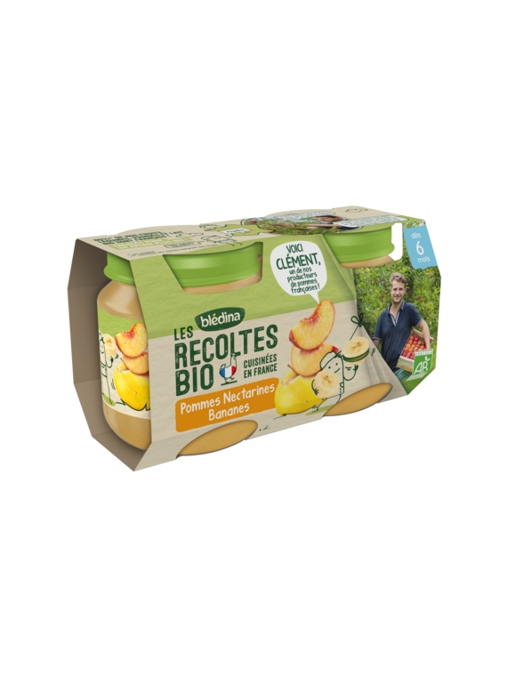 Compotes Pommes Nectarines Bananes Bio BLÉDINA