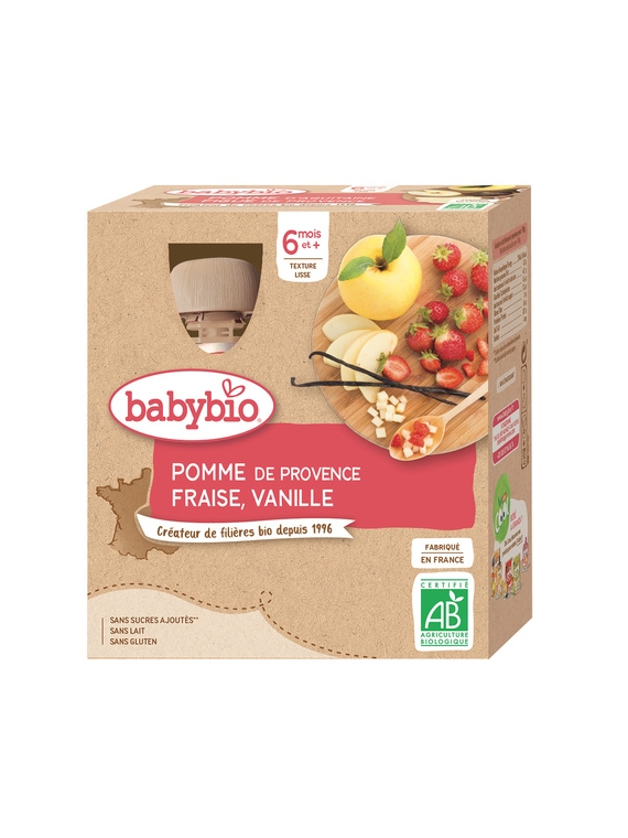 Compotes Pomme Fraise Vanille BABYBIO