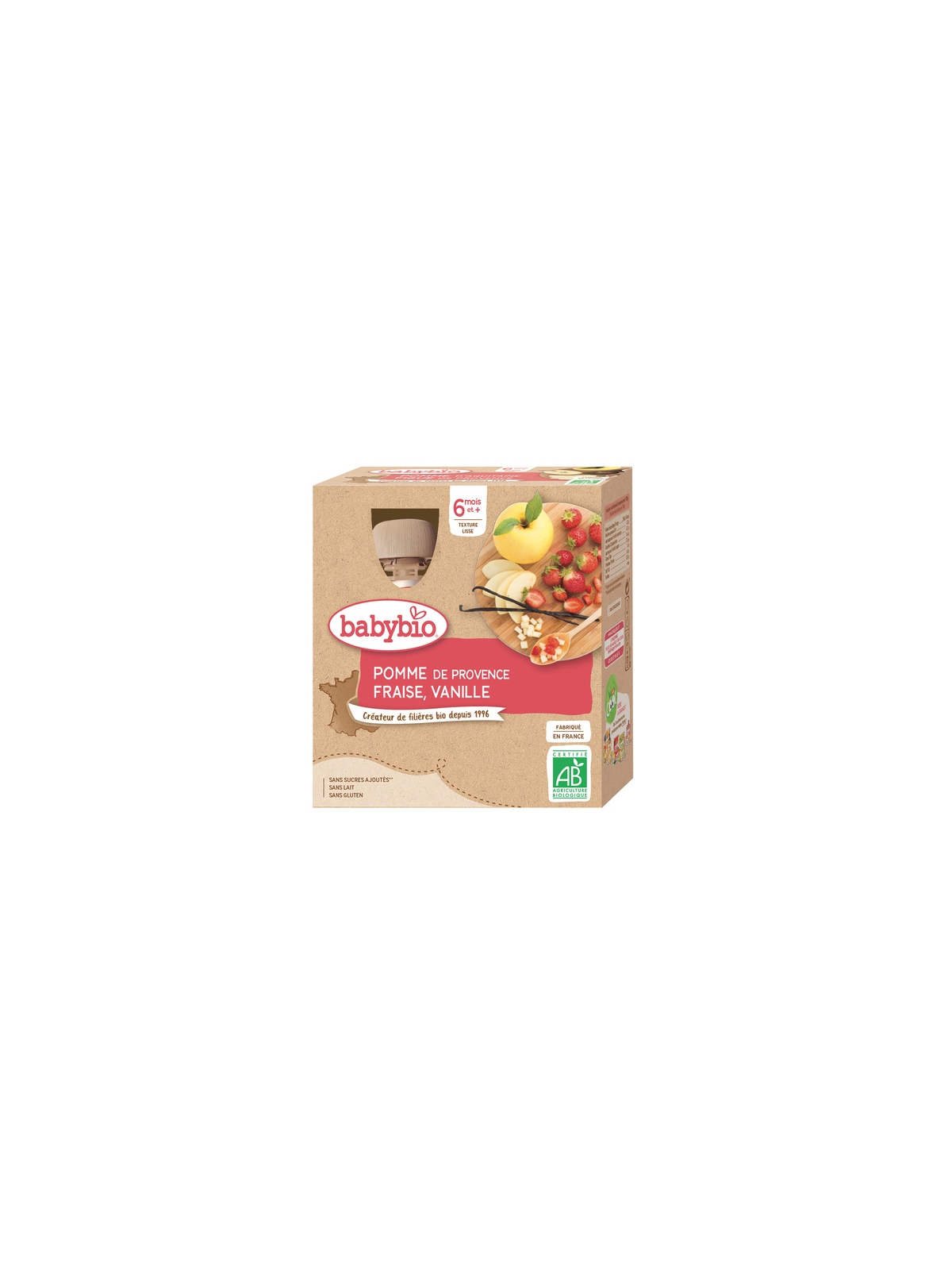 Compotes Pomme Fraise Vanille BABYBIO