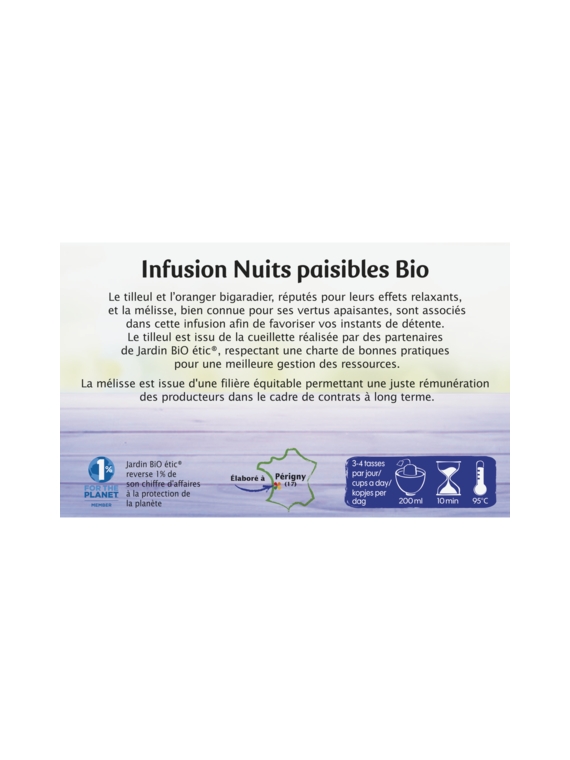 Infusion Nuits Paisibles JARDIN BIO ÉTIC