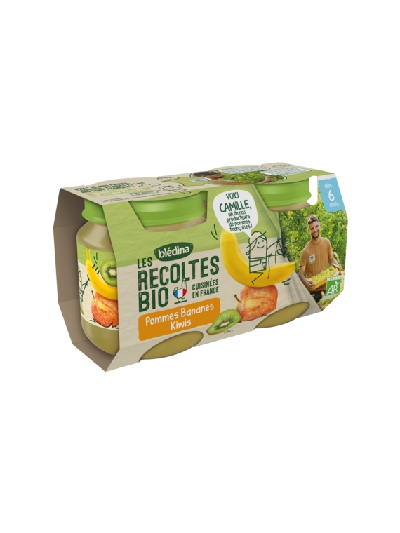 Compotes Pommes Bananes Kiwis Bio BLÉDINA