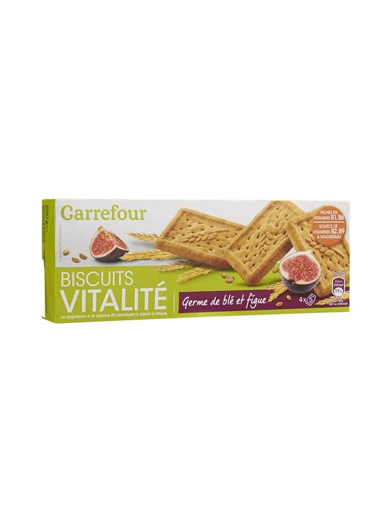 Biscuits Vitalité Germe de Blé & Figue CARREFOUR