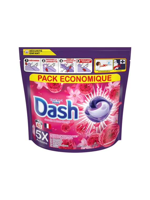 Lessive Capsule Jasmin & Rose De Mai Tout En 1 Pods DASH