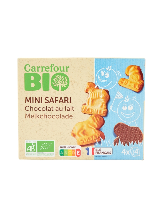 Biscuits Mini Safari Au Chocolat Au Lait CARREFOUR BIO