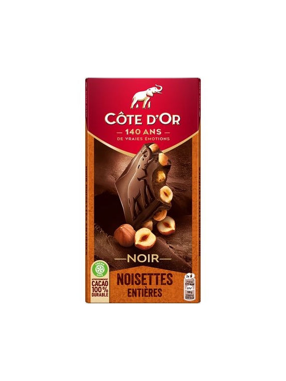 Chocolat Noir Noisettes Entières CÔTE D'OR