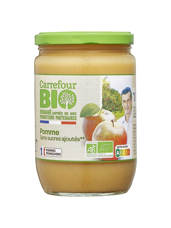 Compote de Pommes sans Sucres Ajoutés CARREFOUR BIO