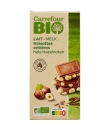 Chocolat au Lait Noisettes Entières CARREFOUR BIO