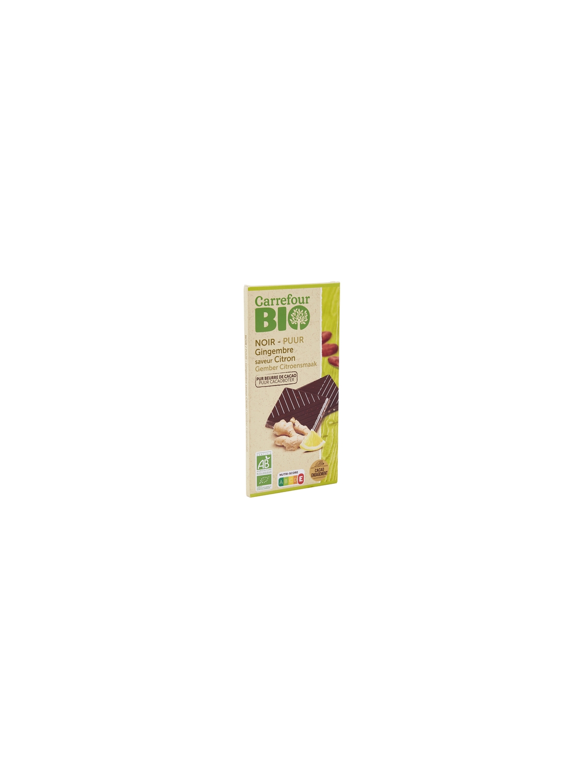 Tablette de Chocolat Noir Gingembre Citron CARREFOUR BIO