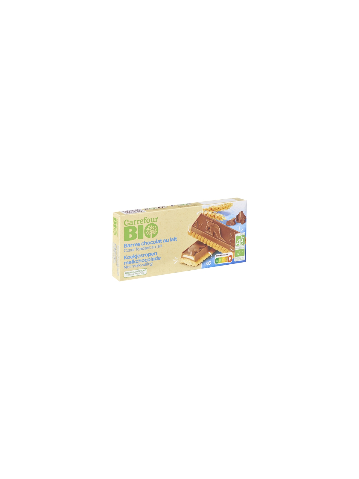 Biscuits Barres Chocolat au Lait CARREFOUR BIO