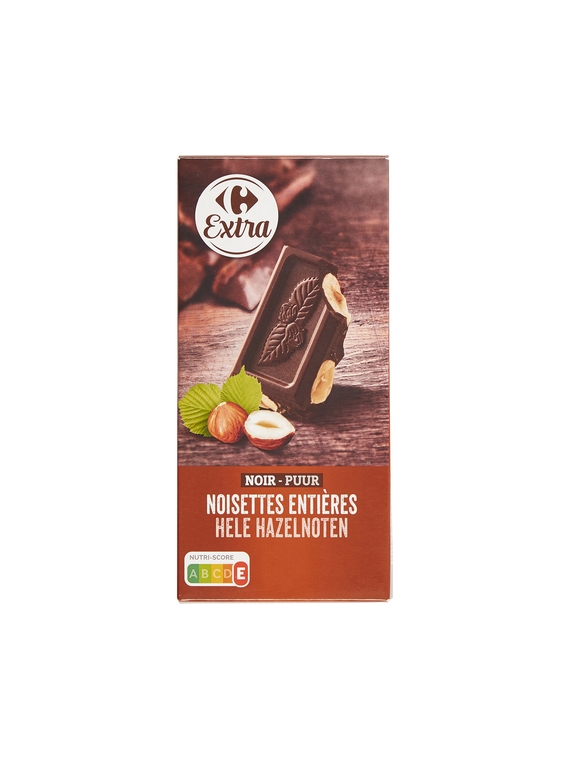 Tablette de Chocolat Noir Noisettes Entières CARREFOUR EXTRA